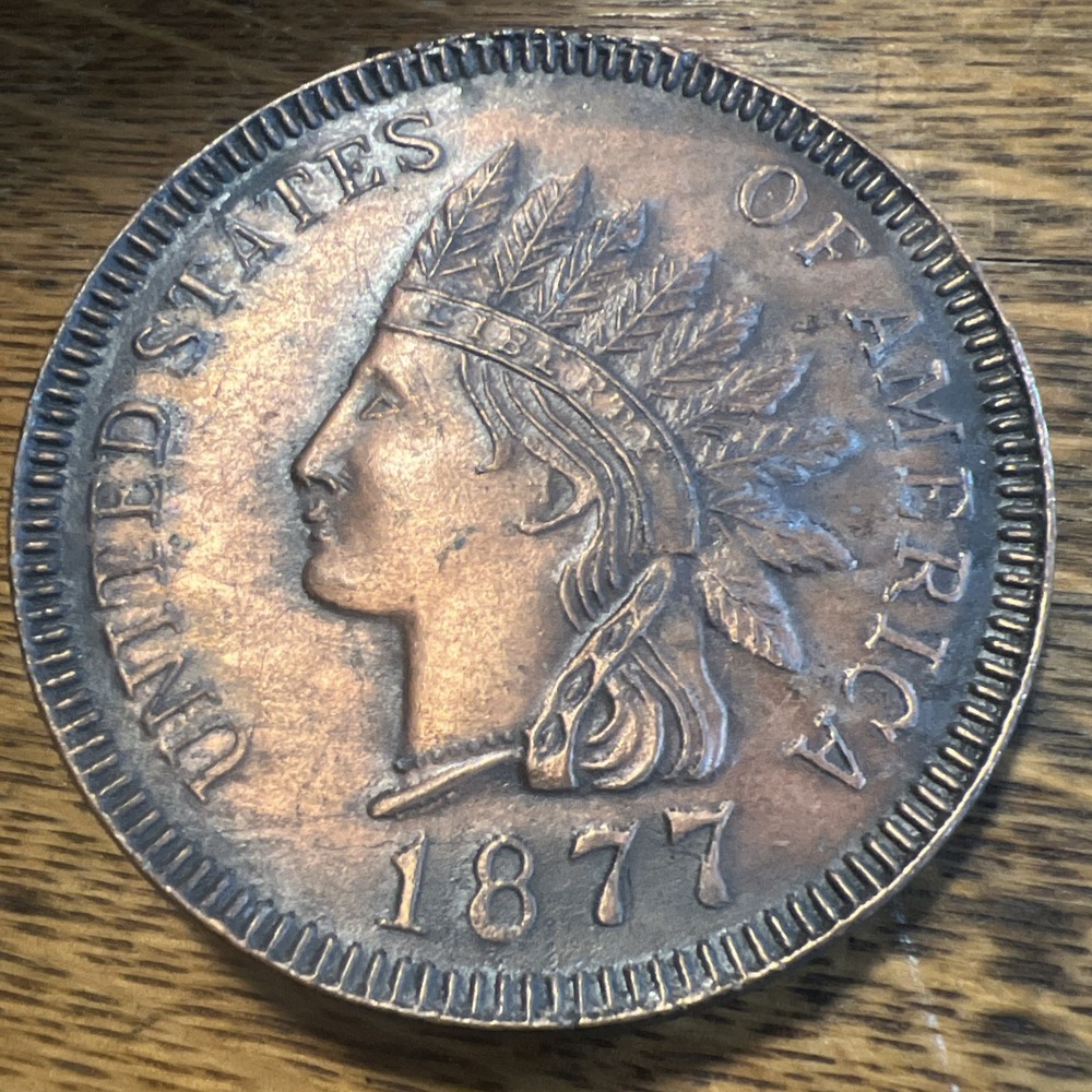 United States of America 1877 Indian Head Penny Vintage Brass Belt Buckle